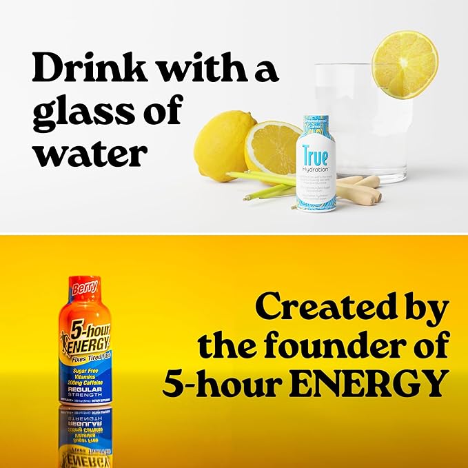 True Hydration Electrolyte Shots, 24-Pack – Supports Sleep Quality, Daily Wellness & Muscle Cramps – Magnesium, Potassium & Taurine – Zero Sugar, Zero Sodium – Unsweetened Lemon