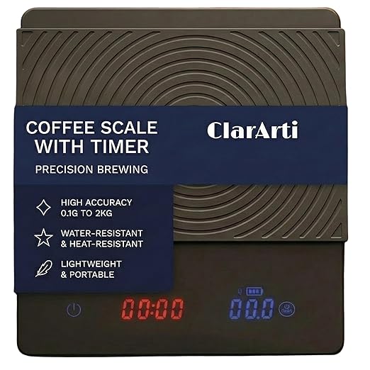 Sensitive Coffee Scale with Timer – 2kg/0.1g High Accuracy Small Espresso Scale for Barista Tools - Water-Resistant, Pour Over, and Drip Coffee – Precision Espresso Scale with Timer