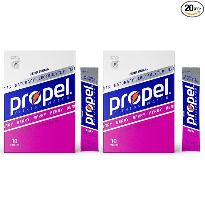 Propel Powder Packets, Berry With Electrolytes, Vitamins and No Sugar, 20 Count (Pack of 2) - in GARIZZE Box