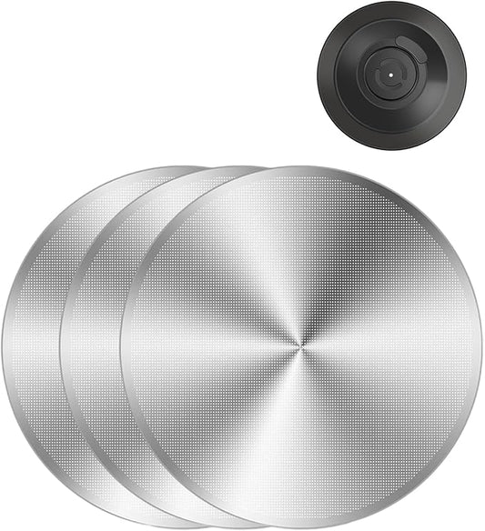3 Pack 53mm Espresso Puck Screen – 0.2mm Ultra-Thin with Cleaning Blind Disk, Compatible with 54mm Espresso Portafilters (Breville Bambino, Breville Barista, Ninja Luxe Café), Essential Set