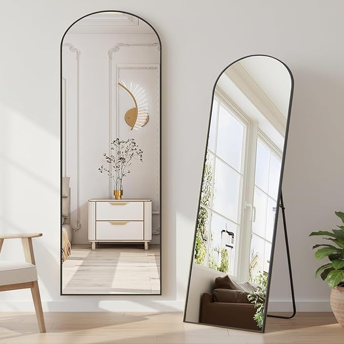 NEWBULIG Full Length Mirror, Upgraded Body Wall Mirrors with Shatter-Proof Glass, Floor Standing Mirror, Home Wall Decor