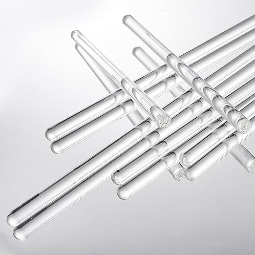 Yarlung 40 Pcs Glass Stirring Rods, 12" and 5" Length 7 mm Diameter, Clear Stir Sticks with Both Ends Round for Lab Science Education, Kitchen Bar Cocktail Beverage