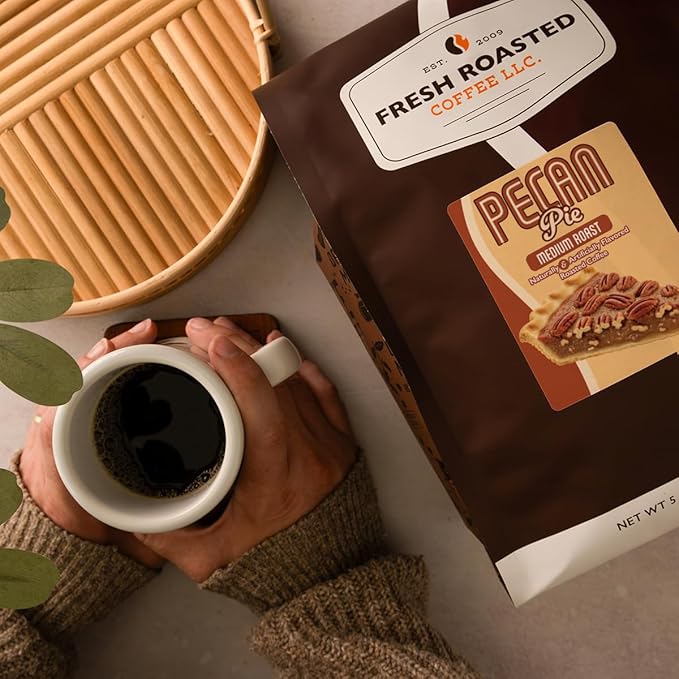 Fresh Roasted Coffee, Pecan Pie Flavored Coffee,5 lb, Medium Roast, Kosher, Ground