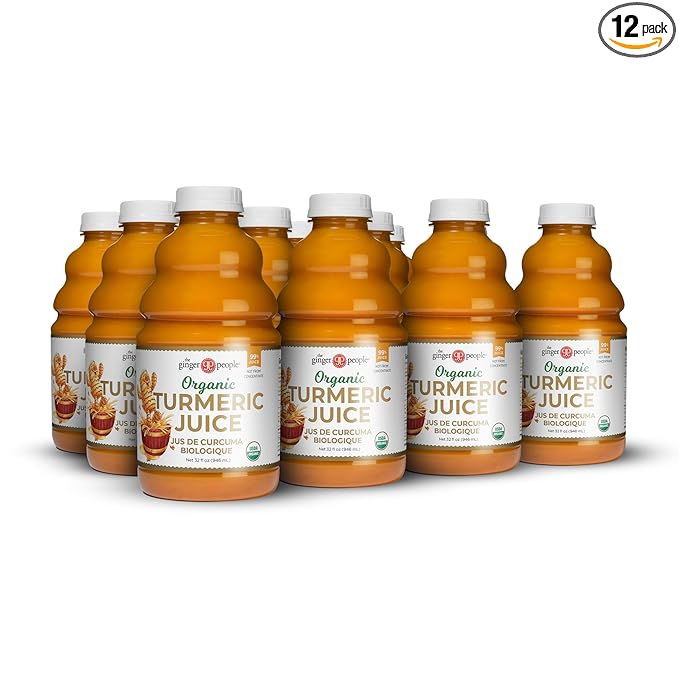 99% Pure Organic Turmeric Juice by The Ginger People – Digestive Health, Premium Quality, 32 Fl oz Bottle (Pack of 12)