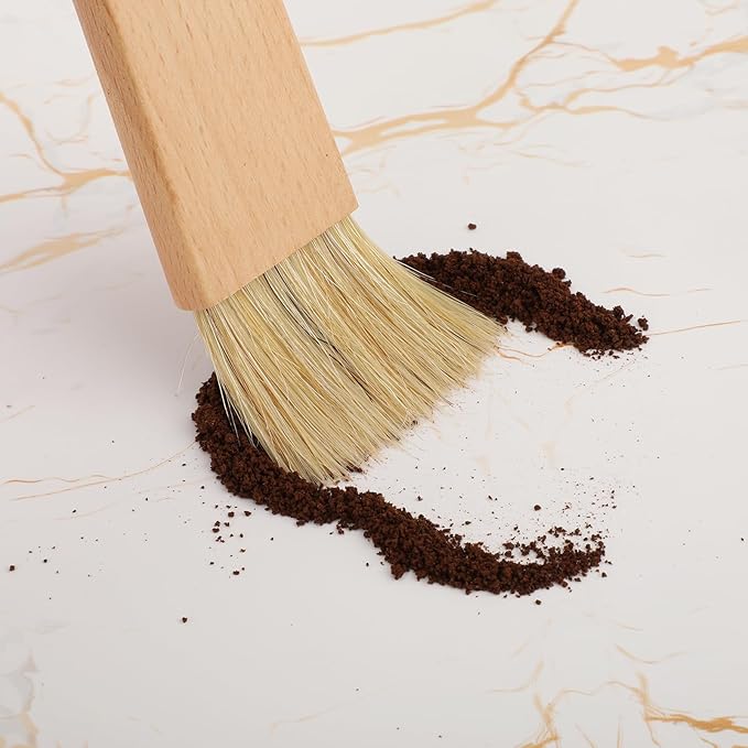 Coffee Grinder Cleaning Brush, Beech Handle Espresso Machine Cleaner Tool with Bristle Brush Barista Dusting Accessories for Camping Home Kitchen Gadget