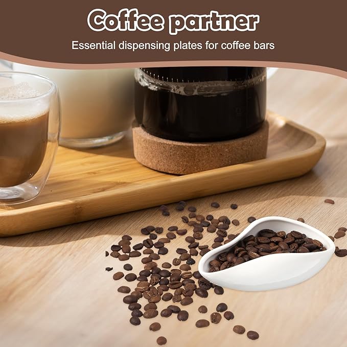 White Coffee Bean Dosing Cup, Multi-Use Coffee Bean Weighing Container Precision Measuring Spoon for Espresso, Coffees Beans, Tea & Nuts (White)