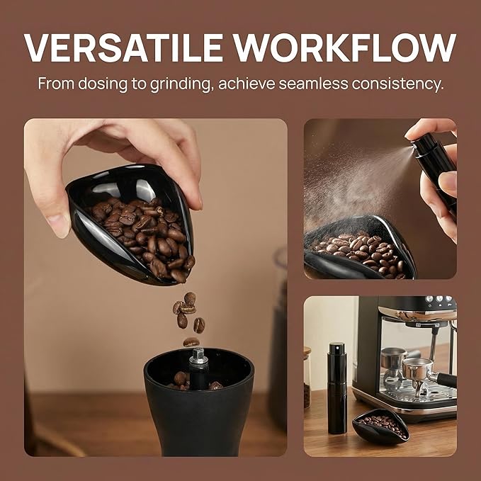 Ceramic Coffee Bean Dosing Cup and Spray Bottle Set, Espresso Bean Measuring Cup with Anti-Static RDT Sprayer Kit for Home Barista and Coffee Lovers