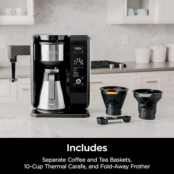 Shark Ninja CP307 Hot and Cold Brewed System W/Thermal Carafe Coffee Maker, Black
