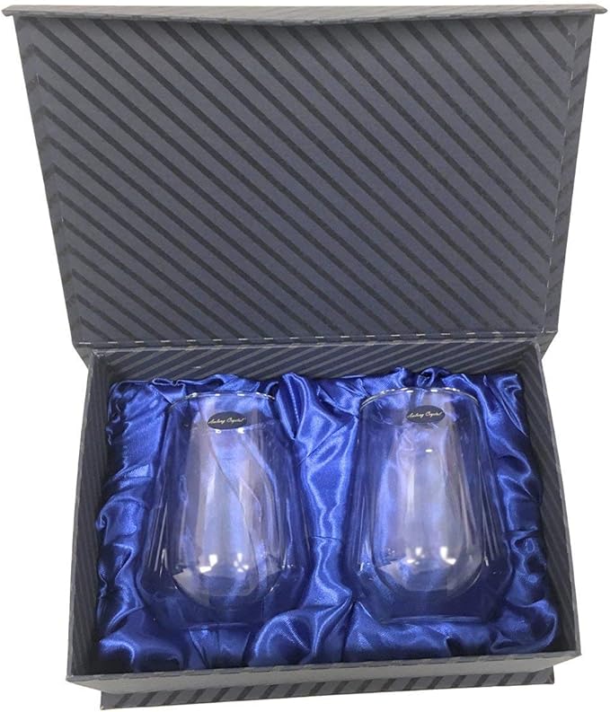 Amlong Crystal Double Wall Glass Whiskey Glasses, Classic Scotch Whiskey Glasses, Vodka Rocks Glasses, Lowball Glasses for Liquor, 8 oz., Set of 2