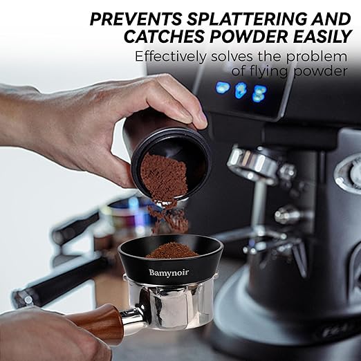 Bamynoir Magnetic 54mm dosing Funnel Compatible with protafilter,Espresso Coffee Dosing Ring - 20mm Anodized with 8 Neodymium (Black, 54mm)