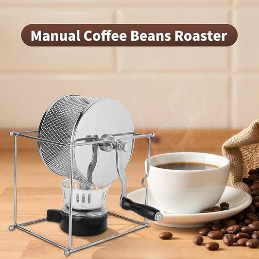 Coffee Beans Machine Mini Coffee Roaster Manual Coffee Beans Rollers Stainless Steel Roaster Coffee Machine for Home Kitchen