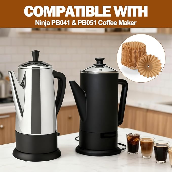 Palksky 200 Count Percolator Coffee Filters, Disposable Replacement Coffee Filter for Farberware Coletti Elite Gourmet Cuisinart, Paper Coffee Pot filters for Camping Home Office