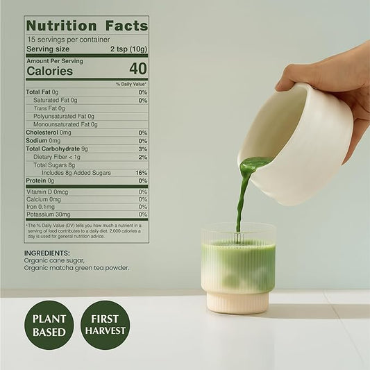 Encha Matcha Latte Powder Sweetened - Lightly Sweet Matcha Powder - First Harvest - Premium Japanese Matcha - 150g / 5.3oz