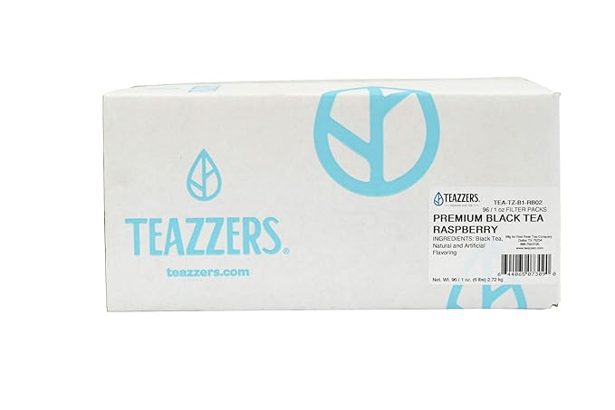 Teazzers Premium All-Natural Black Tea Bags– Great for Foodservice Commercial Ice Tea Brewers | Unsweetened USA-Made Bulk Green Tea for Restaurants, Cafés & Home Brewing (1 Ounce, 96 Count)