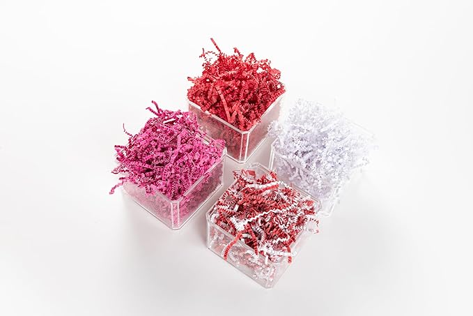 FRILLZ by DECOfill™ Crinkle Cut Paper Shred Filler for Baskets, Gifts, Packing and Protecting your Christmas, Holiday, Wedding, Valentines Day and other events (2 pound, Red and White)
