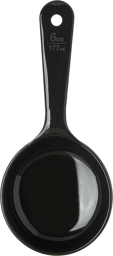 Carlisle FoodService Products 493003 Solid Short Handle Portion Control Spoon, 6 oz, Black