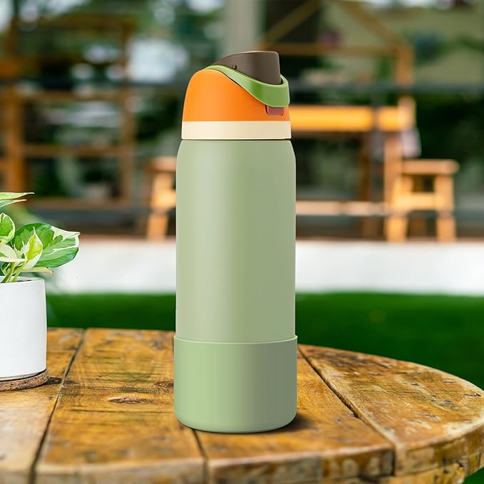 2PCS Silicone Water Bottle Boot for Owala 24oz 32oz 40oz, Anti-Slip Protective Sleeve Bottom Bumper Protector for FreeSip, Twist, and Flip Stainless Steel Water Bottles
