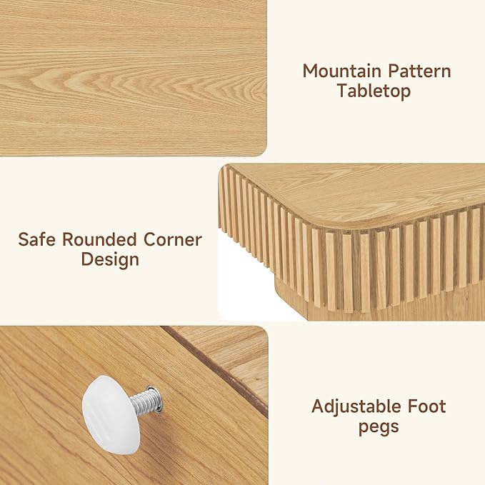 SZTHHDF Lift Top Coffee Table for Living Room,Rectangle Handmade Solid Wood Strips, Fluted Coffee Table with Hidden Storage Compartment Small Space Office Apartment (38.6" L×26.8''W×13.8''H-Natural)