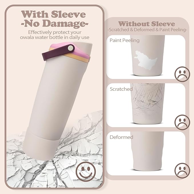 Silicone Boot for Owala 30oz & 40oz FreeSip Sway Bottles & Tumblers - Non-Slip, Scratch-Resistant, Stability Enhancer, Available in 12 Colors (Daybreak)