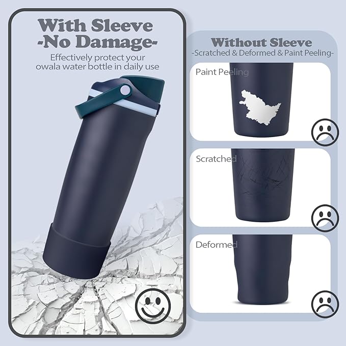 2PCS Silicone Boots for Owala 30oz & 40oz FreeSip Sway Bottles & Tumblers – Non-Slip, Scratch-Resistant, Stability Enhancer for Owala Accessories (Sea Captain)