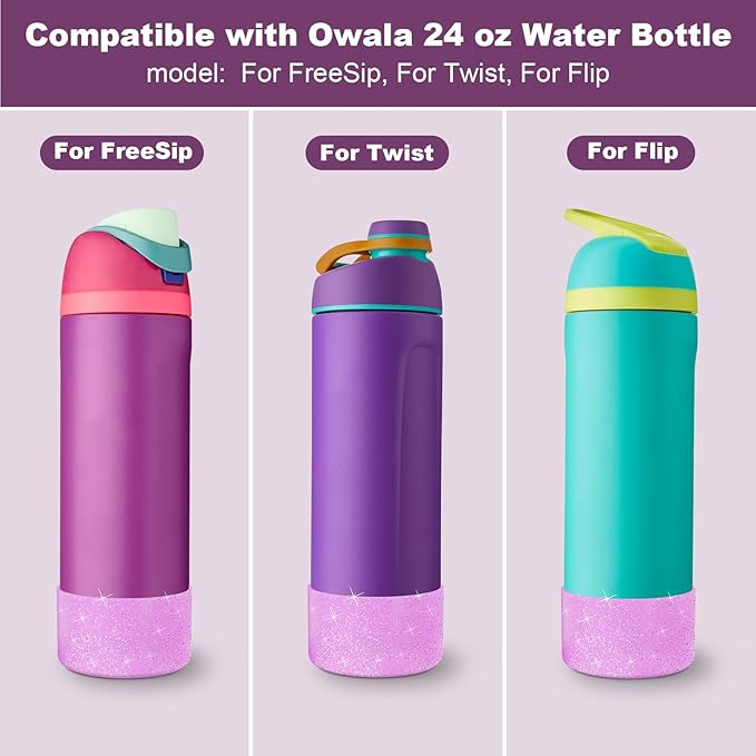 Silicone Boot for Owala Water Bottle 24 oz 32 oz 40 oz, Anti-Slip Protective Sleeve for FreeSip/Twist/Flip Stainless Steel Water Bottles Accessories