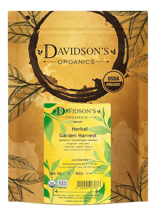 Davidson's Organics, Herbal Garden Harvest, Loose Leaf Tea, 16-Ounce Bag