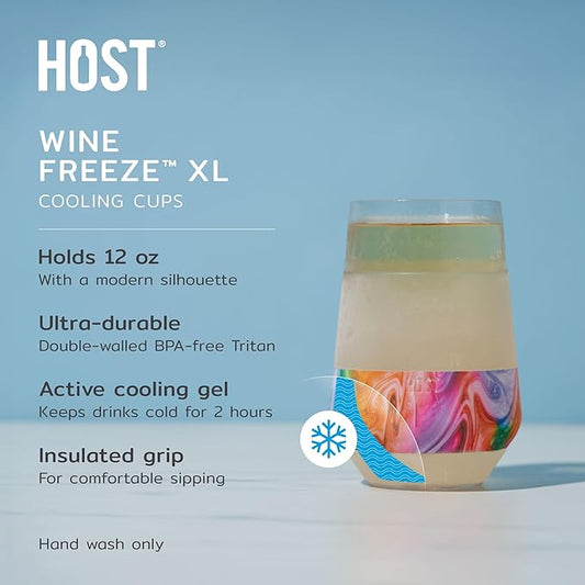 Host Freeze XL Cooling Cup, Double Walled Insulated Freezable Drink Chilling Tumbler with Freezing Gel, 12 Ounces - Set of 1, Unicorn