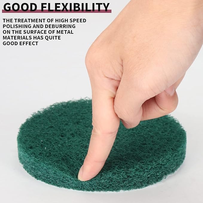 3 Inch Drill Brush Power Scouring Pads - Heavy Duty Tub and Tile Cleaner - Household Cleaning Kit Includes Drill Attachment, 5 Red, 5 Stiff Green Scrubber Pads