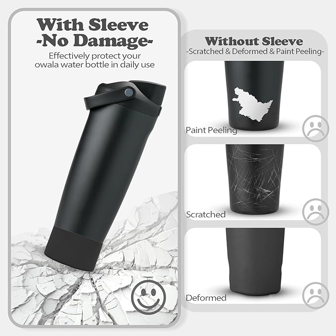 2PCS Silicone Boots for Owala 30oz & 40oz FreeSip Sway Bottles & Tumblers – Non-Slip, Scratch-Resistant, Stability Enhancer for Owala Accessories (Midnight Black)