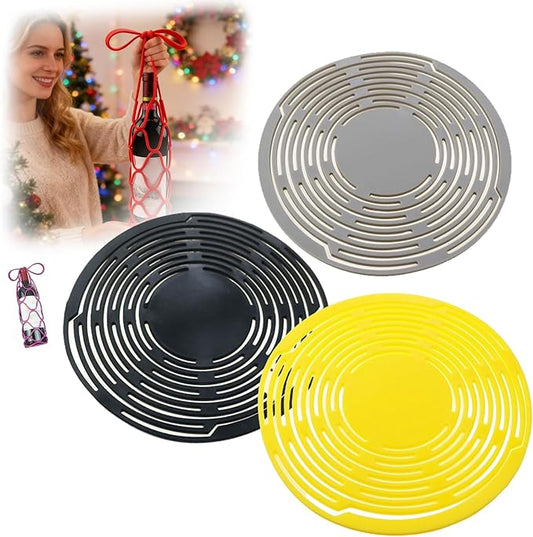 Multifunctional Mesh Coaster,Multifunctional Mesh Cup Coaster,Multi-Use Silicone Storage Bag&Organizer,Wine Holder Handheld Bottle Mesh Coaster Silicone Mat Mesh Design (3-1)