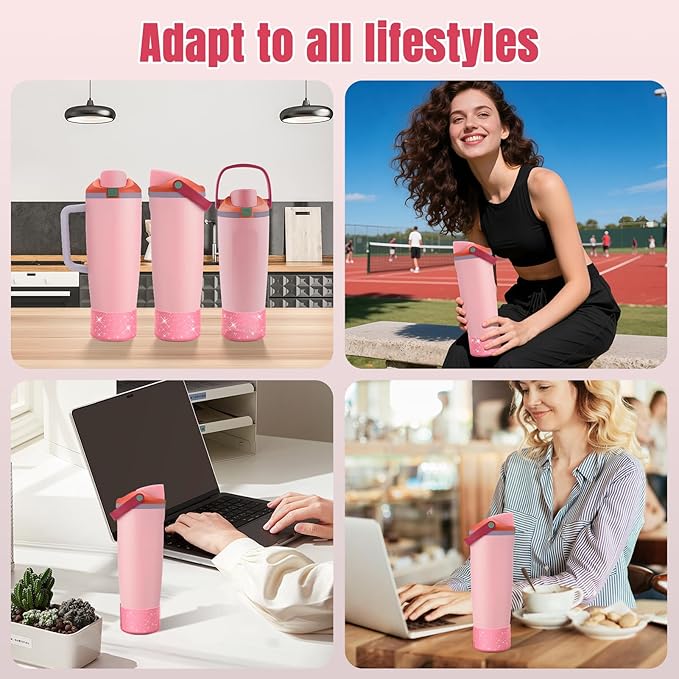 2PCS Silicone Boot Compatible with Owala 30oz & 40oz FreeSip Sway Bottles & Tumblers, Protective Anti-Slip Bottom Cover Sleeve for Freesip Sway Tumbler