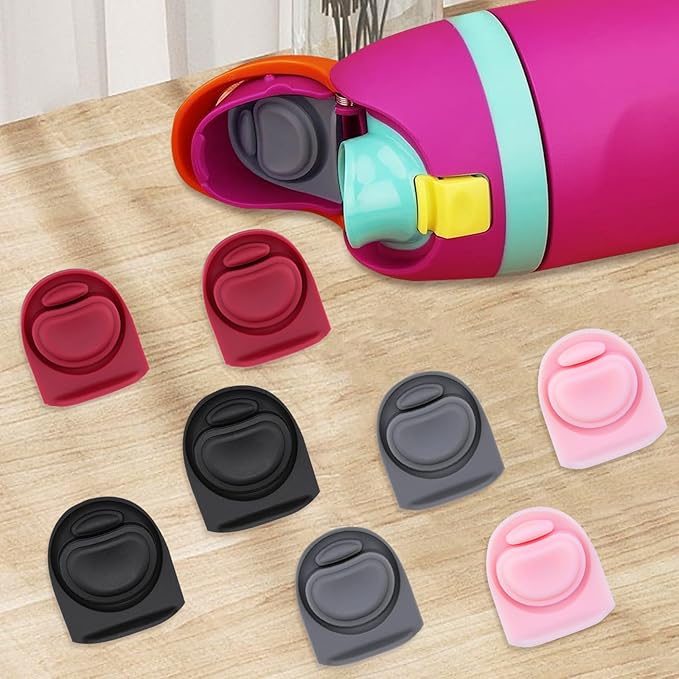 8 Pcs Replacement Rubber Seal Stopper Compatible with Owala FreeSip 32oz,Bottle Top Gasket Lid for Owala 16/19/24/32/40oz Seal Mouth Cap Silicone Stopper Parts Insert Accessories（4 colors 6