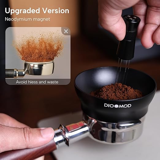 51mm Magnetic Dosing Funnel - Extra-Wide 76mm Top & 29mm Tall Espresso Coffee Dosing Ring for Mess-Free Tamping, Compatible with Delonghi Dedica 51mm Portafilter, Barista Tool Espresso Accessories