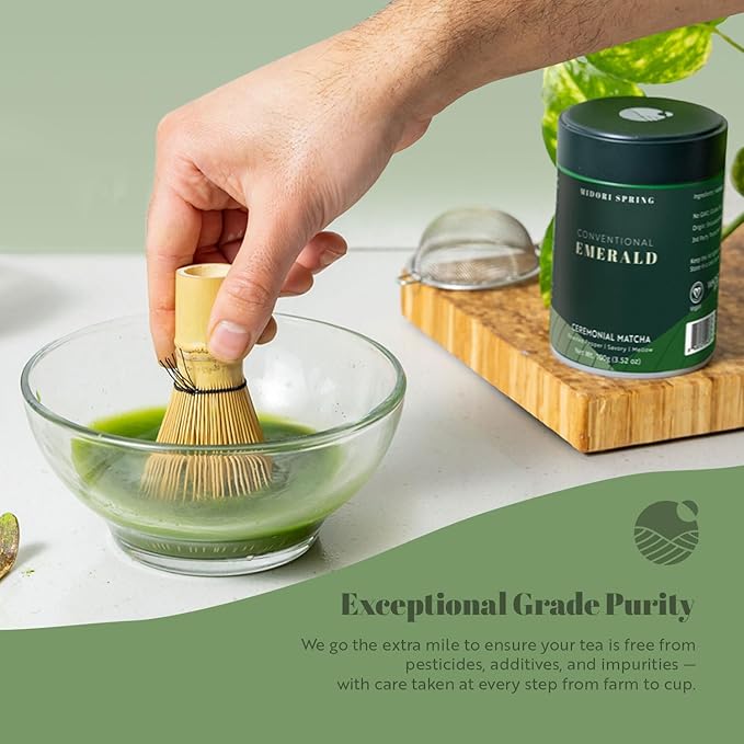 Midori Spring EMERALD - Ceremonial Matcha, Premium Conventional Japanese Matcha Powder 100g