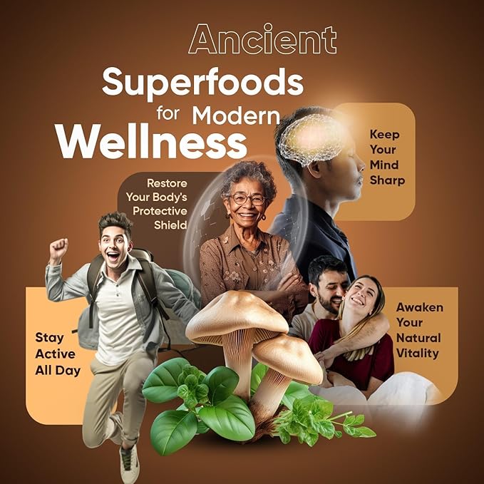 Mushroom Coffee, 10 Mushroom Extract Powder Blend Lion's Mane, Reishi, Chaga, Cordyceps, Turkey Tail, Brain Supplements with Instant Coffee for Energy, Focus, Memory and Immunity 300g