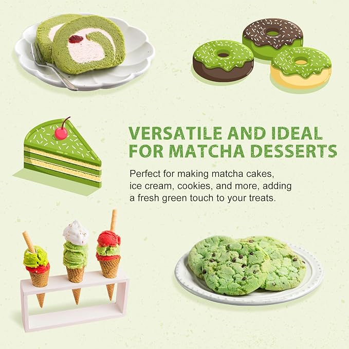 Soeos Organic Matcha Powder, Matcha Green Tea Powder, 2 oz (2 Pack), Total 4 oz, Antioxidant-Rich Japanese Matcha for Lattes, Smoothies and Baking, Recyclable Bags