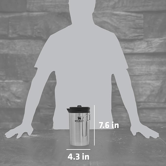 STANLEY All In One French Press Coffee Maker 32 oz | 5 Minute Brew, 4 Hours Hot | Mesh Filter for Coffee Grounds | Insulated Stainless Steel French Press | BPA-Free | Stainless