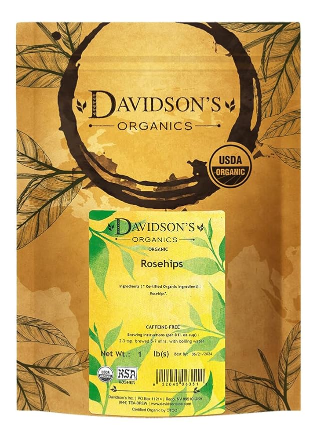 Davidson's Tea Bulk, Organic Rosehips, 16-Ounce Bag