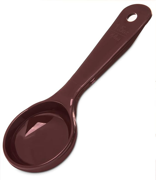 Carlisle FoodService Products Measure Miser Solid Measuring Spoon with Short Handle, 1.5 Ounces, Brown (Pack of 12)