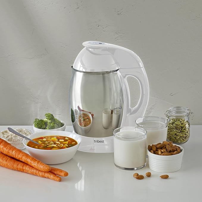 Tribest SB-132 Soyabella Automatic Soy and Other Plant-Based Milk Maker with Tofu Kit (White/Stainless Steel)