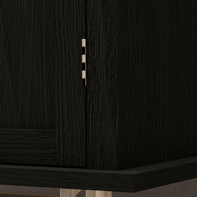 HOMCOM Kitchen Island Cart with Rubber Wood Top, Rolling Kitchen Island Table on Wheels with Drawers, Adjustable Shelves, Spice Rack and Towel Rack for Dining Room, Distressed Black