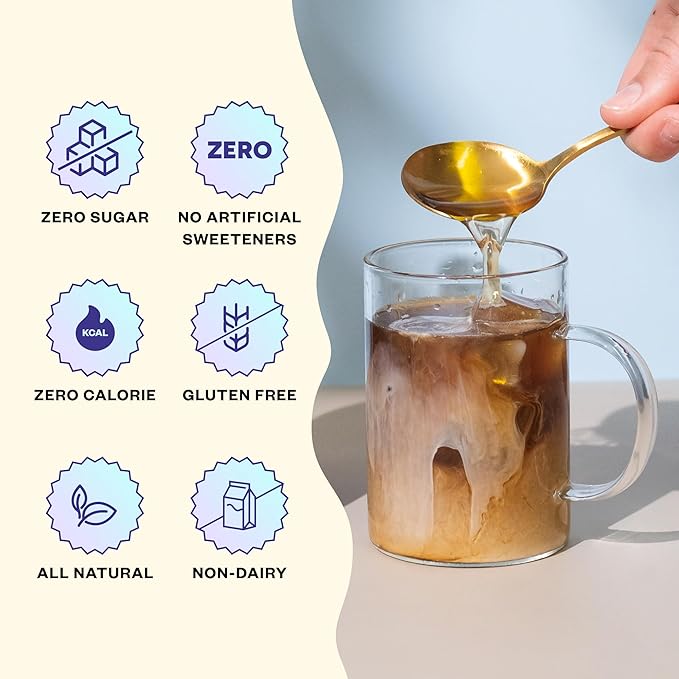 Coffee Syrup - Zero Sugar, Zero Calorie, Flavoring Syrup for Coffees, Coffee Bar Accessories - Great for Flavoring All Types of Drinks – Caramel