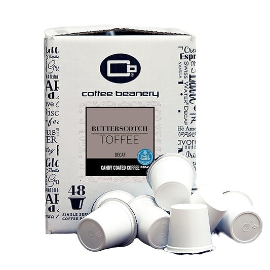 Butterscotch Toffee Decaf Coffee Pods by Coffee Beanery | 192ct Bulk Flavored Decaf Coffee Pods Medium Roast Coffee