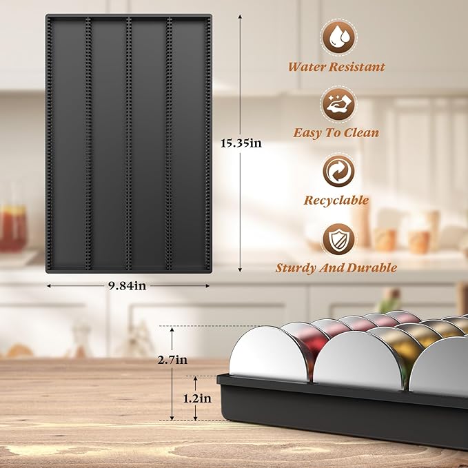 Coffee Pod Storage Holder Drawer Insert for Counter Compatible Nespresso Vertuo Vertuoline Capsules for Home, Office, Coffee Station（black）