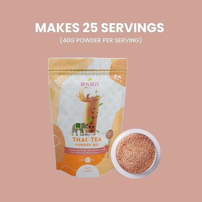 Bossen Bubble Tea Powder Mix - 2.2 Pound (Thai Tea)