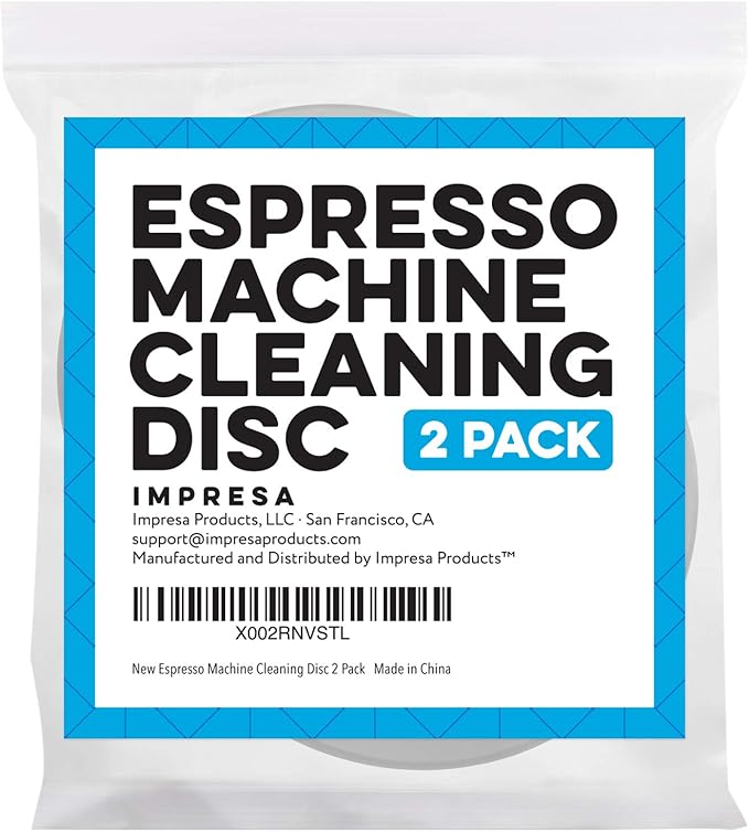 IMPRESA Backflush Cleaning Disc Pack of 2, 54mm Compatible with Breville Duo-Temp Pro & Barista Series - Espresso Machine Accessories Kit - Use with Cleaning Tablets & Espresso Machine Cleaner