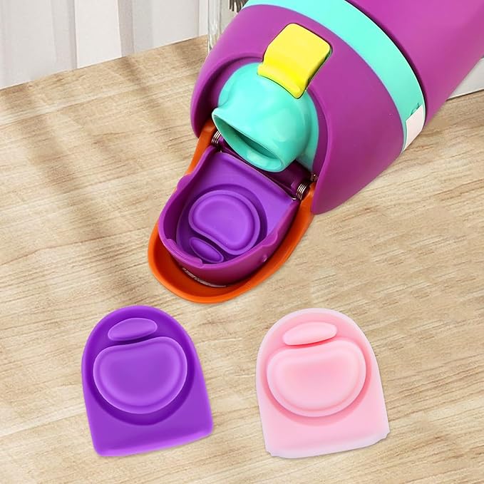 2 Pcs Replacement Rubber Seal Stopper Compatible with Owala FreeSip,Water Bottle Top Gasket Lid for Owala 16/19/24/32/40oz Seal Mouth Cap Silicone Stopper Parts Insert Accessories（Pink+Puple）
