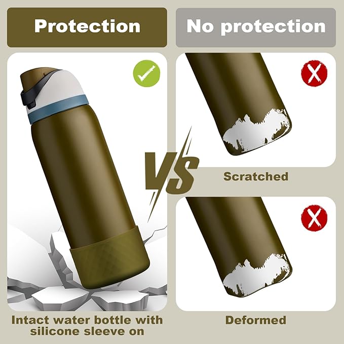 Silicone Boot for Owala Water Bottle 24 oz 32 oz 40 oz, Anti-Slip Protective Sleeve for FreeSip/Twist/Flip Stainless Steel Water Bottles Accessories