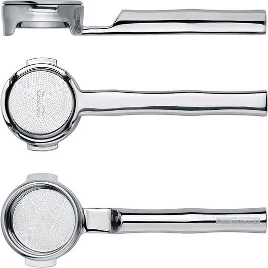 Normcore 58mm All Stainless Steel 180° Horizontal Lay-Flat Bottomless Portafilter - Fits E61, ECM, Rocket, Flair 58, Profitec - 18g High Extraction Basket, Includes Puck Screen, 200 Papers Filter