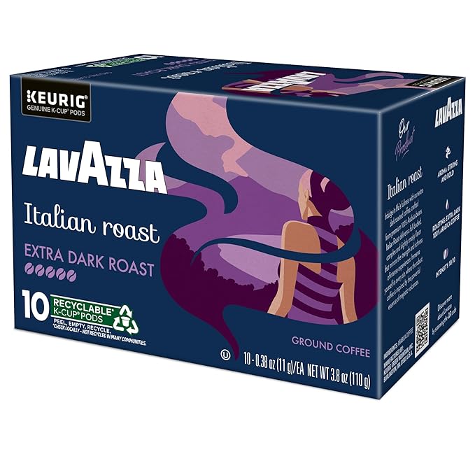 Lavazza Italian Roast, Keurig Single Serve K-Cup Pods, 60ct (12 Packs of 10)